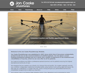 Jon Cooke Physiotherapy - Xenon Web Design - Website Design Maidenhead Berkshire
